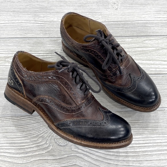 Bed Stu Shoes Bed Stu Lita Laceup Oxfords Teal Brown And Black Sz